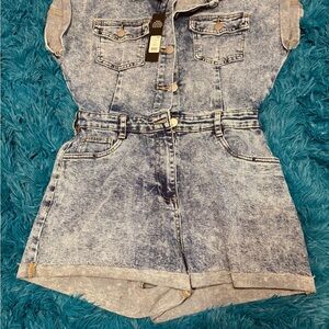 Fashion Nova Blue Denim Jumpsuit